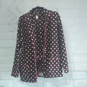 Black and White Polka Dot Flannel PJ Set